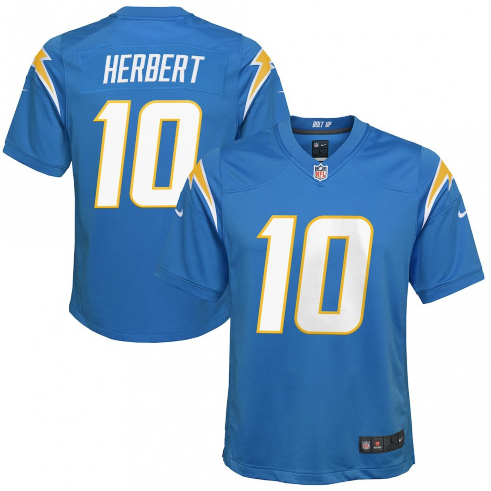 Justin Herbert Los Angeles Chargers Nike Youth Game Jersey - Powder Blue-GridironStore